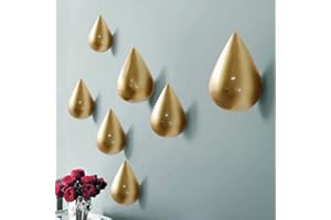 Homieco Confezione da 2 Ganci Appendiabiti a Goccia d'Acqua Creativo Appendiabiti a Parete Decorazione Moderna per Parete Decorativa (Oro, 9,3 x 5,8 cm)
