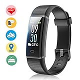 Fitness Tracker Orologio Fitness Impermeabile IP68 Braccialetto Schermo a Colori Cardiofrequenzimetro Polso Contapassi Pedometro Bracciale per Donna Uomo per iPhone Huawei Samsung Android