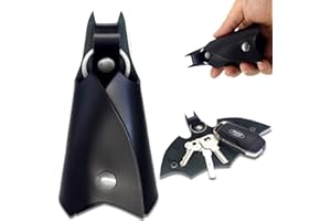AFCJLTO 1PCS Porte-clés Homme, Porte-Clés En Faux Cuir Batman,Porte-clés Batman, étui à clés en cuir synthétique,étui à clés en cuir de voiture Pour Diverses Clés De Voiture Ou De Moto, Noir