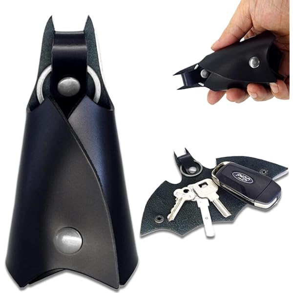 Portachiavi Batman In Pelle - Borsellino A Forma Di Pipistrello Per Chiavi Auto, Unisex E Universale - Foto 12