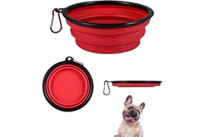 YMISAL Pack: Comederos para Perros, Bebedero Perro Portatil en 2 Unidades 650ml y 350 ml. Cuencos para Perros sin BPA, 6 Colores a elección. Bebedero Gatos, Accesorios para Perros (Rojo)