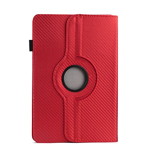 NAUC Tablet Schutzhülle für Ihr Medion Lifetab X10311 X10302 P10400 P10506 P10505 S10366 S10352 P10356 S10346 S10345 aus Kunstleder mit praktischer Standfunktion und 360° Drehfunktion kombiniert Schutz und Design Hülle Cover Case Tasche, Farben:Rot - 7
