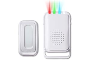 HONETEEK Bewegungsmelder, Türklingel für Geschäftsstaden-Eingangsalarm, Willkommens-Summer, Türklingel, Alarm für ältere Menschen, LED-Anzeigen und Vibration (1 Sensor & 1 Empfänger)