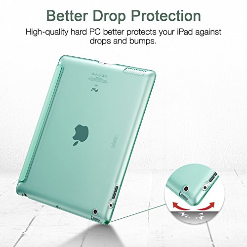 iPad 2 / 3/ 4 Hülle, ESR® Yippee Series Auto Aufwachen/Schlaf Funktion Wickelfalz PU Ledertasche mit Durchschaubar Rückseite Schutzhülle für iPad 2 3 4 (Grün) - 9