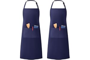 LivinEase Unisex Adjustable Bib Aprons - Stylish Chef Aprons with Double Pockets for Men and Women – Ideal for Cooking, Gardening, and Barbecue Aprons