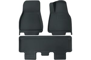 D1M MOTOX RHD Floor Mats for Tesla Model Y 2021 2022 2023,2024 Largest Coverage,Non Slip All-Weather,Durable/TPR Rubber,Not Deformed-Heavy Duty / 3 Piece Set(UK RHD) (Car Mats For Model Y)