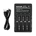 Produktbild DUTISON 4-Slots Li-ion Akku Ladegerät mit LED Batterieladegerät für 18650 18650 18500 18490 18350 17670 17650 16650 16500 14500 14500 10440 Universal 3.7V Intelligent Battery Charger (nur fuer Li-ion Akku)