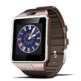 DZ09 Armbanduhr Bluetooth Smartwatch Handy-Uhr Smartwatch uhr für Android Samsung Galaxy S6/S5/S4 iPhone 6 Plus/6/5s HTC Huawei Nokia Sony Z3 mit Kamera SIM 1.56 Zoll (Golden)