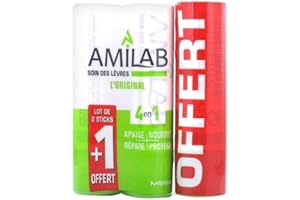 MERCK AMILAB LOT 2 STICKS LEVRES + 1 OFFERT, Hydratant