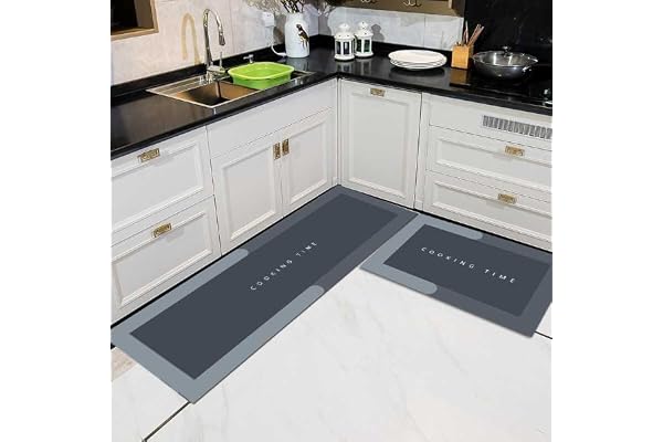 Rubber Kitchen Mats,Kitchen Anti-Fatigue Floor Mat Set-2 Pcs,120 cm x 40 cm and 60 cm x 40 cm, Non-Slip Waterproof-Multi Colo
