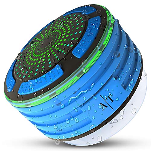 Preisvergleich Produktbild Duschlautsprecher, Auto Tech Waterproof Bluetooth Lautsprecher, Mic Und Led Stimmungslichter, Fm Duschradio, Super Bass Und Hd Sound Für Bad, Pool, Strand, Küche & Outdoor / Tragbarer Und Kabelloser Lautsprecher