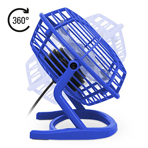 TROTEC TVE 1B Mini USB Ventilator / Fan / Lüfter in Atlantic Blue, geräuscharm mit An/Aus-Schalter, 360° Neigungswinkel, ideal für Schreibtisch Laptop Notebook, oder unterwegs (blau) - 2