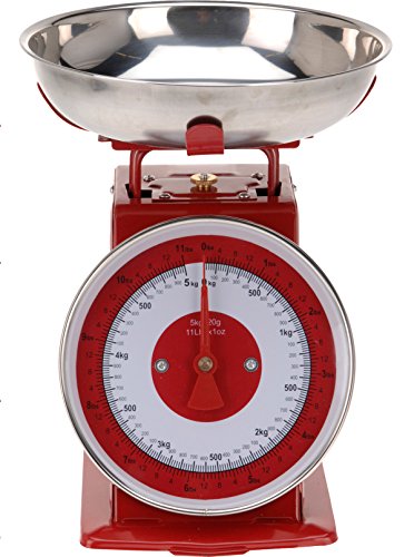 Retro Küchenwaage 5 kg (Rot)