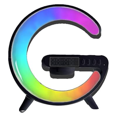 G Atmosphere Lamp, LED Night Light Intelligent Atmosphere Lamp, Bluetooth Speaker Wireless Charger Bedside Lamp, Sunrise Wake-up Lamp Alarm Clock