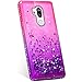 Produktbild Jinghuash Kompatibel mit LG G7 ThinQ Hülle,3D Liquid Glitzer Sequins Sparkle Schutzhülle mit Bling Glänzend Diamant Strass Dünn Weiche TPU Silikon Handyhülle für LG G7 ThinQ-Rosa lila