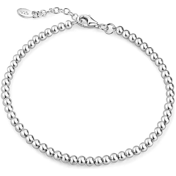 Materia SA-106 Women's Glitter Bracelet Silver 925 Silver Bracelet 2 Strands Chain 19-23 cm Diamond Rhodium Plated in Case 19 cm Sterling Silver, 19 centimetres, Sterling Silver