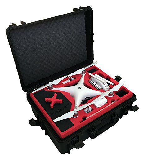 Preisvergleich Produktbild Professioneller Koffer - Transportkoffer passend für DJI Phantom 4 Professional Plus (Mit Display) - Platz für 6 Akkus und Zubehör von MC-CASES - Made in Germany - Outdoor Koffer - IP67 Wasserdicht