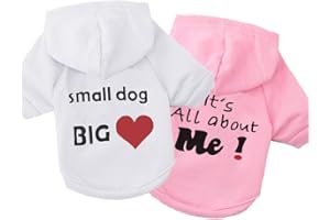 DERUILA 2Pack Dog Hoodie Puppy Winter Clothes Pet Sweatershirt for Small Medium Dogs Girls Chihuahua Yorkie