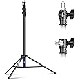 NEEWER 13ft/4m Air Cushioned Light Stand, Heavy Duty All Metal Photography Tripod Stand with 1/4” to 3/8” Reversible Spigot, 3 Way Mounting Interface & Metal Locking Knobs, Max Load 6.5lb/3kg