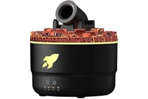 MIOYOOW Mini Humidificateur d'air, 280ml Humidificateur Brume en Forme de Canon, 2 Modes, Silencieux, Diffuseur Huiles à Lumières Colorées pour Plantes, Bureau, Voiture, Chambre à Coucher