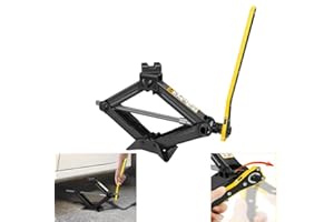 RIGOGO Cric losange pour voiture, SUV, monospace, en acier de qualité, capacité de charge 2 tonnes, cric ciseaux 2 tonnes avec clé à cliquet