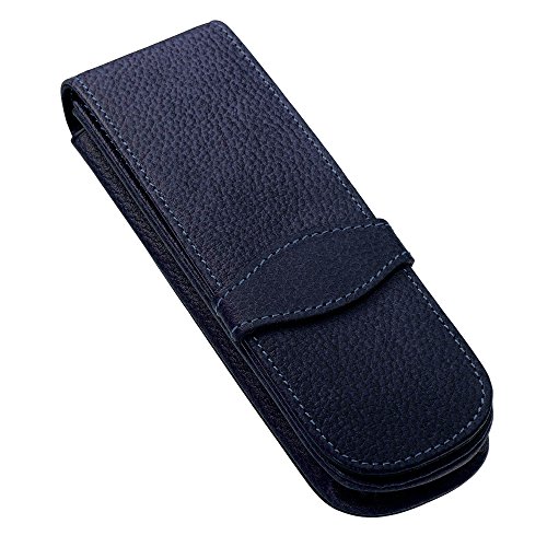 Online - Funda de piel para 2 bol  grafos  color azul