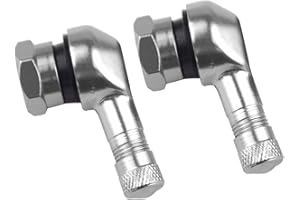 Gazechimp 2 x 90 Grad CNC Aluminium Universal Motorrad Rad Ventilschaft Winkelventil - Silber