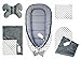 Produktbild 5tlg. Baby Ausstattung-Set inkl. Babynest 50x90cm, Nackenkissen, Flachkissen, Baby-Matratze, Kuscheldecke – antiallergen, kuschelweich, mit süßen Tieren, für Babys 0 bis 7 Monate (Dots/Graphit Minky)
