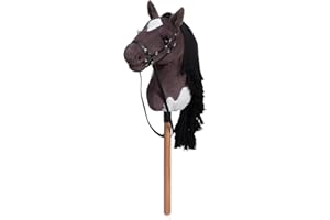 BEJOY Stick Horse Hobby Horse Toy, Horse on a Stick with Halter and Reins, Hobby Horsing Gift for Children Girls, Big Hobby Horse, Grayish Purple
