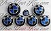Price comparison product image BLACK & BLUE CARBON FIBER BMW Badge Emblem Overlay HOOD TRUNK RIMS FITS ALL BMW