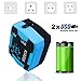 Produktbild UNIVERSAL REISEADAPTER und LADEGERÄT von KiXool mit 3000mAh Batterie, zwei USB-Ports und universalem Netzteil [US UK EU AU ...]