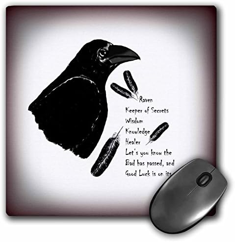 WhiteOaks Photography and Artwork - Birds - Meaning of Raven is a picture I drew with Native American Beliefs - Mouse Pads (mp_194500_1)