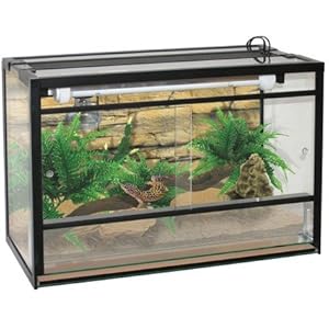 Terraland Terrarium mit Galerie 18W und Lampenfassung für Reptilien und Amphibien