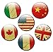 Produktbild Länderflaggen - Sehenswürdige Magnete 6er-Set Ø 5 cm - Vintage Kühlschrankmagnete mit Motiven von Länderfahnen im Grungelook: Union Jack, USA, Frankreich, Italien, Kanada, China für Magnettafel Pinnwand Magnetpinnwand Memoboard Whiteboard - Original Magnete GUMA Magneticum