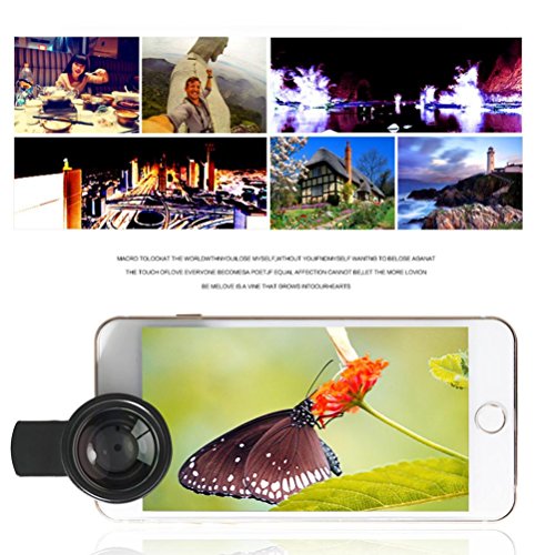Yukong Universal Professional HD Camera Lens Kit with Mobile 0.45X Super Wide Angle Lens 12.5X Super Macro Lens for iPhone 6S / 6S Plus / 6 / 5s /Samsung Galaxy All Smartphones (Black)