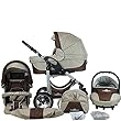 Bergsteiger Capri Kinderwagen 3 in 1 Kombikinderwagen Megaset 10 teilig inkl. Babyschale, Babywanne, Sportwagen und Zubehör