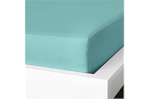 BELDORA Anti-Allergy Anti-Bacterial Brushed Microfibre Polyester Fitted Bed Sheet - 28cm Depth, Easy Care, Fade Resistant (Duck Egg, Double)