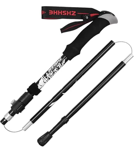XDSP Opvouwbare wandelstok, wandelstok, kurk, ademend, trekking, schokbestendig, antislip, schokbestendig, antislip, voor Scandinavische wandelingen, bergbeklimmen, skiën, trekking (1 stuk