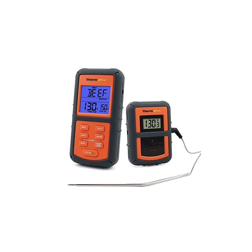 ThermoPro TP07 Barbecue Thermometer Funk Grillthermometer Bratenthermometer mit Timer für BBQ
