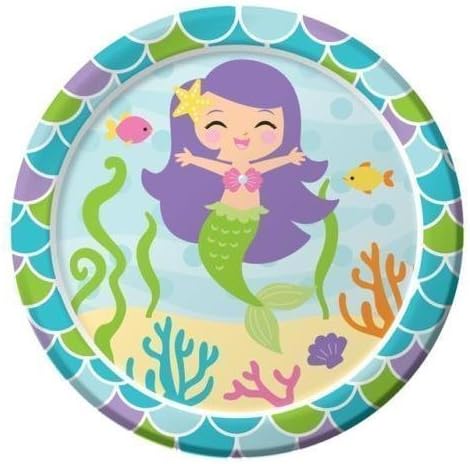Mermaid Friends Creative Party Paper Party Lunch Plates (8 Pack)