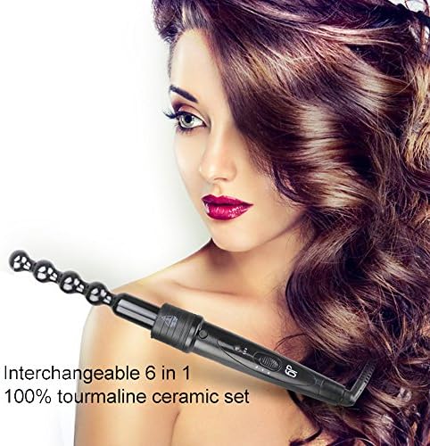 MeineBeauty Hair Curler Wand Set - Hair Curling Tongs Set 6 in 1 with 6 Interchangeable Barrels and Heat Resistant Glove Hair Curler Wand for Long&amp;Short Hair