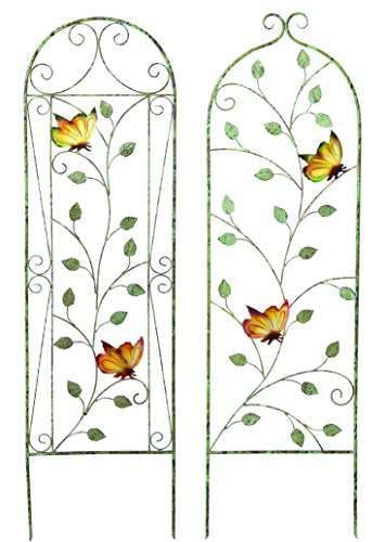 DANDLER Metall-Pflanzengitter, antikgrün, 1 x 36 x 122 cm, 590269