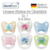 Dentistar® Silikon-Schnuller – Größe 1 von Geburt an, 0-6 Monate – Nuckel zahnfreundlich & weich für neugeborene Babys | Standard - 8