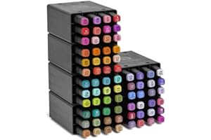 DECO TIME Decotime Twin Alcohol Markers with Storage Tray - 72 Dual-Tip Colouring Permanent Marker Pens, Adults Art & Crafts - Quick-Dry Artist-Grade Markers, Fine & Brush Tips for Drawing, Blending