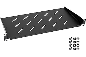 ‎HMF HMF 65499 Fachboden für Serverschrank | 19 Zoll | 1 HE | 250 mm Einbautiefe | Schwarz