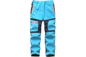 RPixc Kinder Softshellhose Atmungsaktiv Wasserdicht Warme Jungen Mädchen Skihose Wanderhose Winddichte Funktionshose Outdoorhose Trekkinghose 105-165