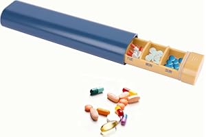 ONGNIUU Porta Pastiglie Settimanale, Pillole Tascabile, Portapillole Settimanale a 7 Scomparti, Portapillole da Viaggio Portatile per Vitamine, Medicinali e Integratori