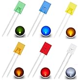 LED Sortiment rechteckig 120 Stück, 20 rot, 20 grün, 20 gelb 20 blau 20 weiß 20 orange Leuchtdioden LED Licht elpohl®