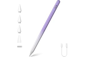 XIRON Penna per Apple iPad (2018-2023), 2X Ricarica Rapida, Funzione di Inclinazione, Rigetto del palmo Stylus Pencil Per iPad 10/9/8/7/6a Generazione, iPad Pro 11/12.9, Air 5/4/3, Mini 6/5