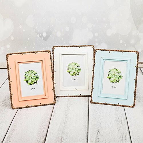 Bilderrahmen Holz Fotorahmen Landhaus Vintage Shabby chic in schöne Pastellfarben (Mint) - 4